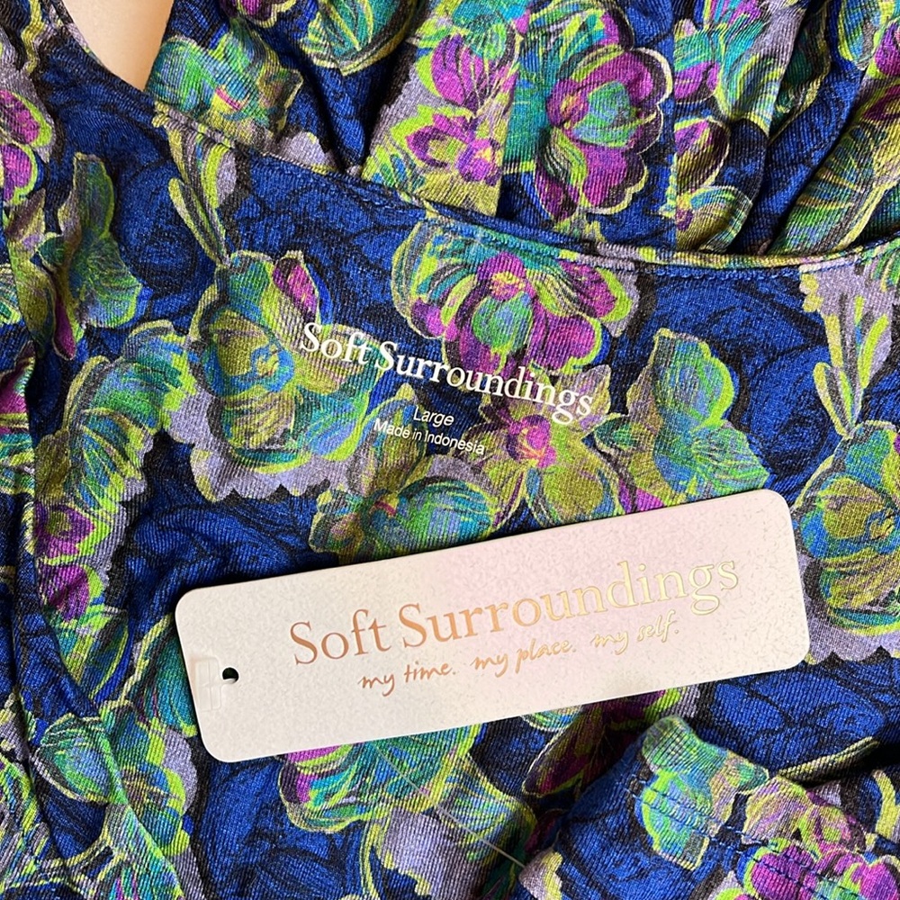 Blue Floral V-Neck Wrap Dress - Women - Picture 8 of 11
